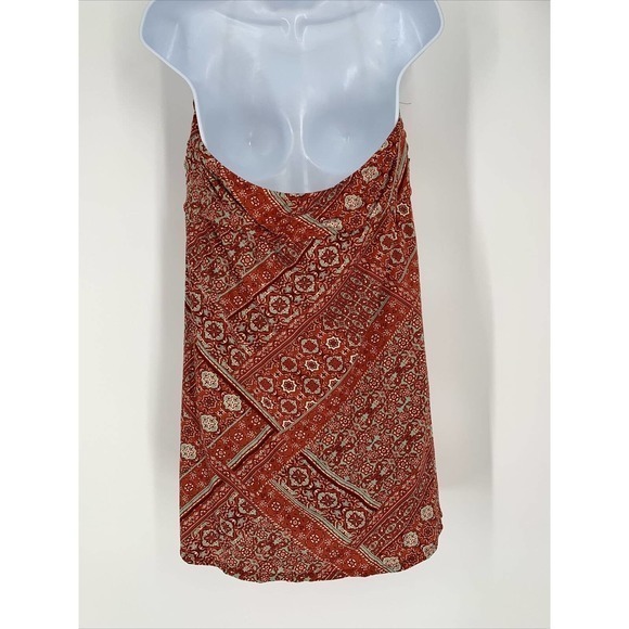 Garnet Hill Swimsuit Swim Dress New Size 18 Burgundy Green Floral Boho Print - Picture 5 of 12